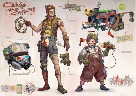 Punk Character, Steampunk Character, Caracter Design, Apocalypse Art, Concept Art Character, Aliens, Zombie, Game Design, Character Design Inspiration