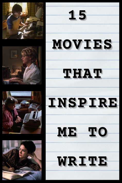 A list of 15 movies that I watch when I need inspiration to write. #writing #writers #movies #moviewriters #inspiration #movielists #writersinmovies #writersblock Movie Writing Aesthetic, Inspirational Movies To Watch List, Action Movie Recommendations, Movie Based On Books, Movie Reviews Writing, Movies Based On Novels, Motivation Movies, Writing Conclusions, Informative Essay