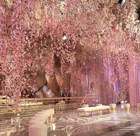 Glamorous Wedding Venue, Cherry Blossom Wedding Theme, Sakura Wedding, Cherry Blossom Wedding, Extravagant Wedding, Luxury Wedding Decor, Strictly Weddings, Future Wedding Plans, Glamorous Wedding