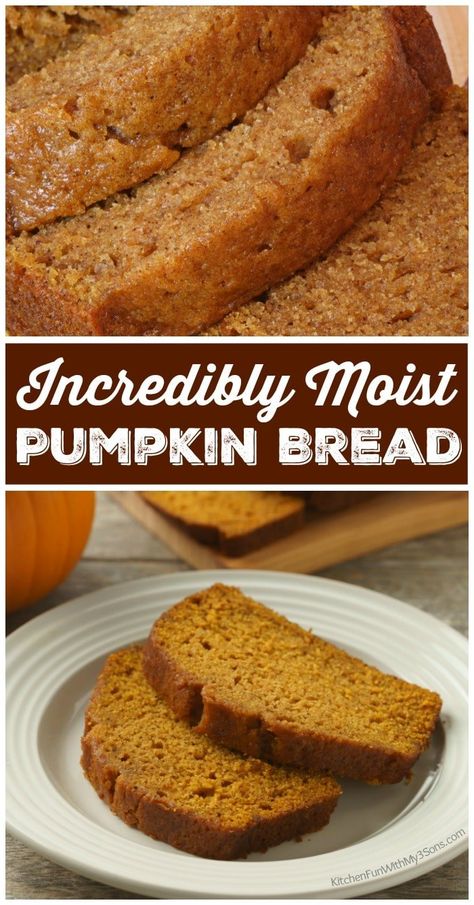 Moist Pumpkin Bread Recipe, Best Pumpkin Bread Recipe, Fall Recipes Pumpkin, Moist Pumpkin Bread, Recipe Pumpkin, Yummy Fall Recipes, Fall Recipe, Pumpkin Recipes Dessert, Pumpkin Bread Recipe