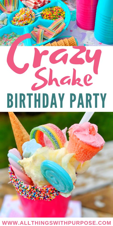 Crazy Shakes, Milkshake Bar, Ice Cream Shake, Birthday Drinks, Ice Cream Candy, Milkshake Recipes, Eating Tips, Birthday Party Games, Birthday Food