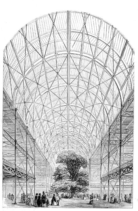 The Crystal Palace by Joseph Paxton Arcade Architecture, Building On Fire, History Of Architecture, The Crystal Palace, Palace Architecture, Free Online Library, Palace London, New Architecture, London Architecture