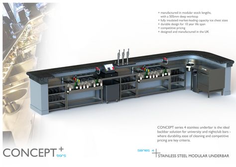 Commercial Bar Layout, Cocktail Station Bar, Furniture Details Drawing, Richard Lewis, Cocktail Station, Bar Counter Design, Container Bar, Alcohol Bar, Bar Refrigerator