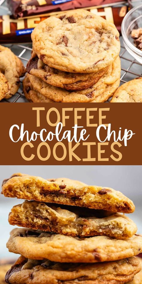 Recipes With Skor Bits, Heath Bar Bits Recipes, Heath Bar Cookies Recipe, Heath Toffee Bits Cookies, Cookie Recipes Toffee, Recipes With Toffee Bits, Toffee Bits Cookie Recipe, Toffee Bits Cookies, Heath Desserts