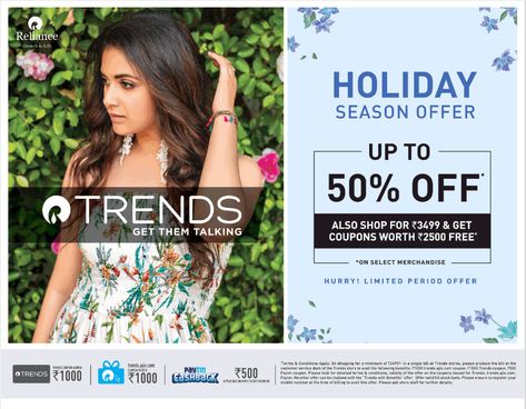 reliance-trends-holiday-season-offer-upto-50%-off-ad-delhi-times-04-05-2019 Reliance Trends, Bathroom Concrete Floor, Offer Poster, Newspaper Advertisement, Social Awareness, Coimbatore, Beauty Spa, Newspaper, No 1