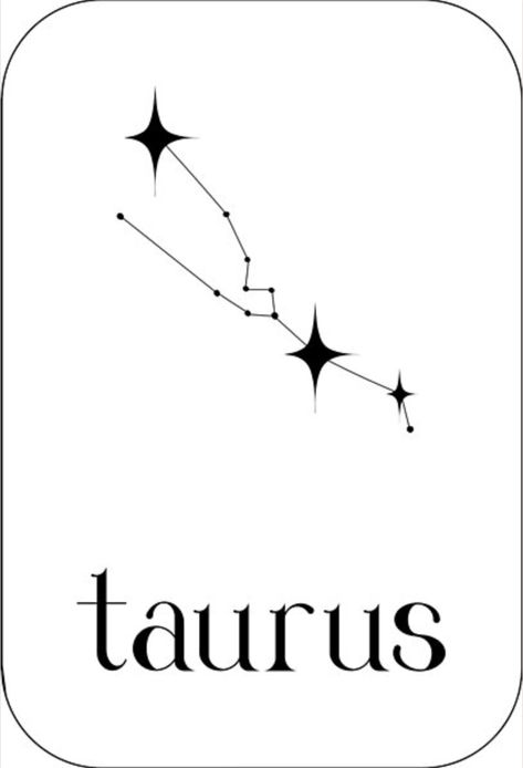 Taurus Star Constellation, Taurus Constellation Tattoo, Taurus Star Sign, Taurus Constellation, Constellation Tattoos, Star Constellations, Star Tattoos, Star Sign, Star Signs