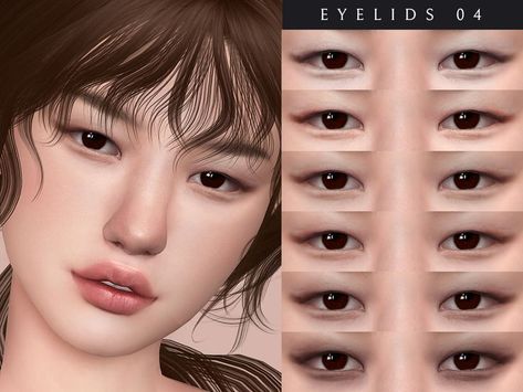 Sims 4 asian eyelids Eyeshadow Sims 4, Sims 4 Asian Makeup, Eye Shoes, Korean Eyeshadow, Sims 4 Male Clothes, Sims 4 Cc Eyes, The Sims 4 Skin, Makeup Cc, White Eyeshadow