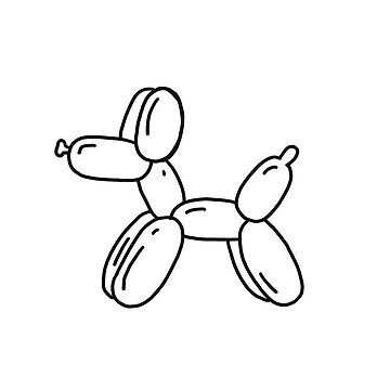 "balloon dog" Classic T-Shirt for Sale by and3384 Balloon Animal Doodle, Balloon Dog Tattoo Outline, Balloon Dog Outline, Dog Toy Drawing, How To Draw A Balloon Dog, Balloon Dog Tattoo, Balloon Animal Drawing, Balloon Dog Drawing, Ballon Dog