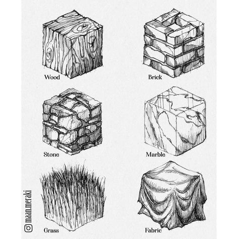 How To Draw Texture, Water Texture Drawing, Texture Drawing Ideas, 2d Texture, Drawing Texture, Texture Sketch, Ink Drawing Techniques, Texture Drawing, Drawing Examples