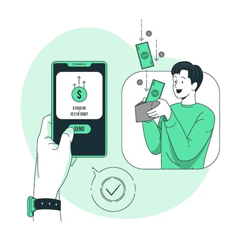 Money Bill, Illustration Story, 광고 디자인, Flat Icons Set, Art Web, Banking App, Concept Illustration, Mobile Banking, Money Transfer