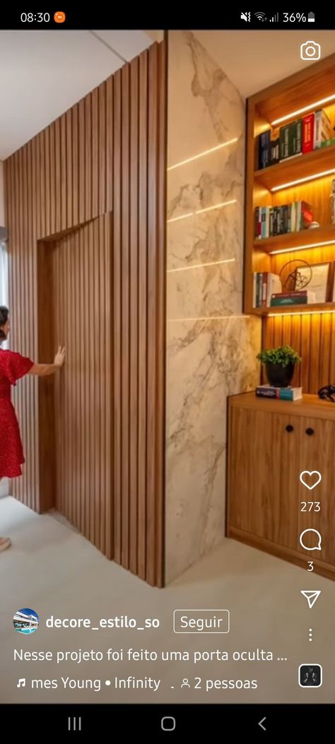 Gorgeous Wooden Slat Panels Designs For Home & Office | Cool Ceiling Slat Wall | Home Decor Ideas Hidden Doors In Walls, Secret Rooms In Houses, Chinese Style Interior, Kitchen Ceiling Design, Family Room Walls, Latest Living Room Designs, Luxury Living Room Design, Lobby Interior, Living Room Design Inspiration