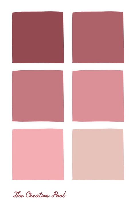 Shades Of Blush Pink Color Palettes, Mute Pink Color Palette, Blush Color Palette Bedroom, Blush Pink Color Swatch, Deep Blush Color, Pink And Mauve Color Palette, Tan Pink Color Palette, Pink Maroon Color Palette, Pink Blush Color Palette