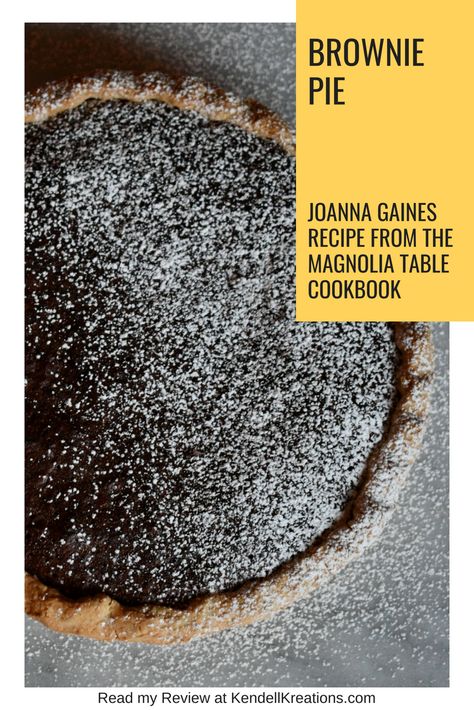 This amazing recipe from the Magnolia Table Cookbook brings together the perfect balance of flavors in a dessert. Joanna Gaines does it again with this stunner! Read all about it at KendellKreations.com Joanna Gaines Brownies, Brownie Pie Joanna Gaines, Magnolia Table Desserts, Joanna Gaines Brownie Cookies, Joanna Gaines Brownie Pie, Peanut Butter Brownies Joanna Gaines, Magnolia Table Peanut Butter Brownies, Buttermilk Dessert Recipes, Brownie Pie Recipe