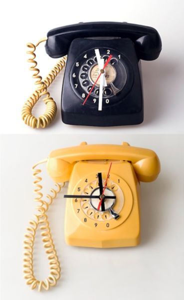 Paint Chip Crafts, Koti Diy, Telephone Vintage, Puppets Diy, Rotary Phone, Cool Clocks, Vintage Phones, Diy Upcycling, Vintage Telephone