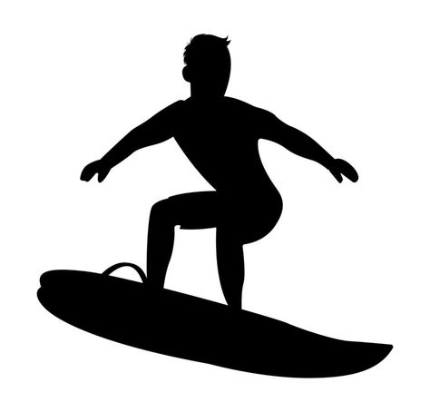 Surfing Silhouette, Surfer Silhouette, Board Illustration, Surfer Boy, Art Class, Art Classes, Vector Art, Surfing, For Free