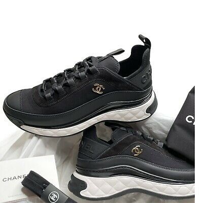 Nyc Clothes, Chanel 2021, Louis Vuitton Sneakers, Chanel Sneakers, Trendy Womens Shoes, Chanel Logo, Chanel Collection, Trainer Sneakers, Chanel Black