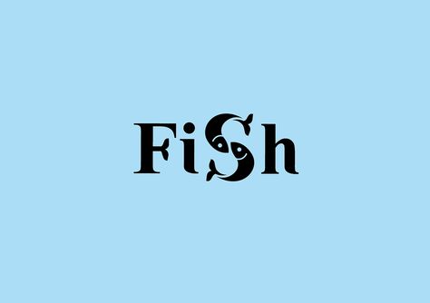 Clever Logo Design, Typo Logo Design, Typographic Logo Design, Clever Logo, Design Studio Logo, Art Fish, Typography Love, Typo Logo, Fish Logo