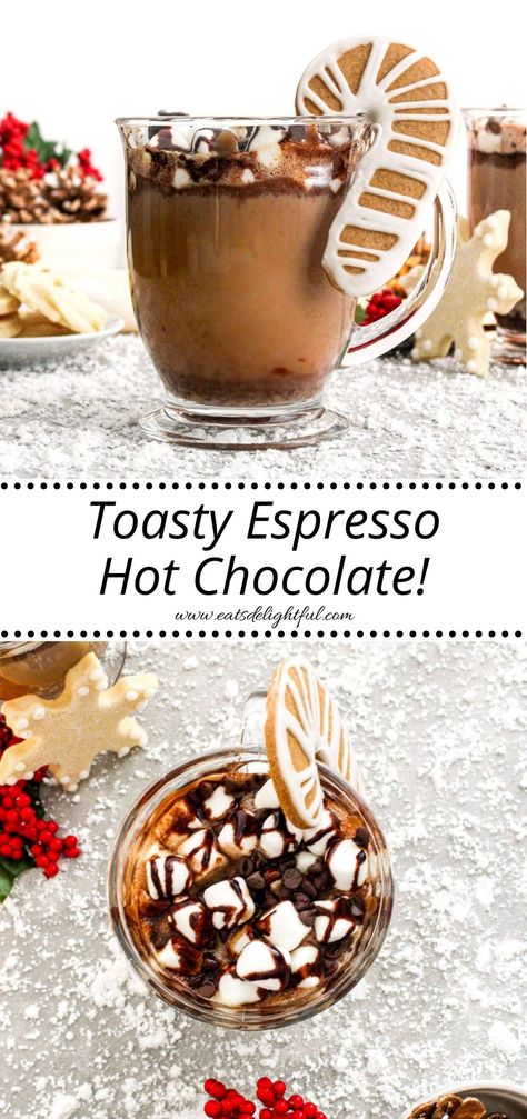 Espresso Hot chocolate in mugs Hot Chocolate Espresso, Unique Hot Chocolate, Chocolate At Home, Hot Cocoa Mix Recipe, Hot Chocolate Mix Recipe, Gourmet Hot Chocolate, Espresso Recipes, Diy Hot Chocolate, Hot Chocolate Cocoa