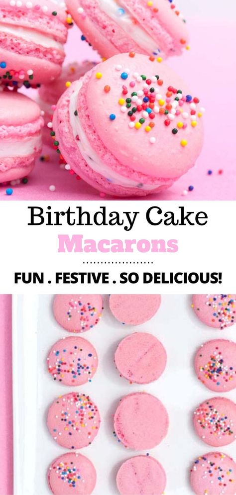 Birthday Cake Macarons, Igloo Cake, Macarons Recipe Easy, French Macaroon Recipes, Cake Macarons, Birthday Cake Flavors, Macaron Flavors, The Perfect Birthday, Macaron Cookies