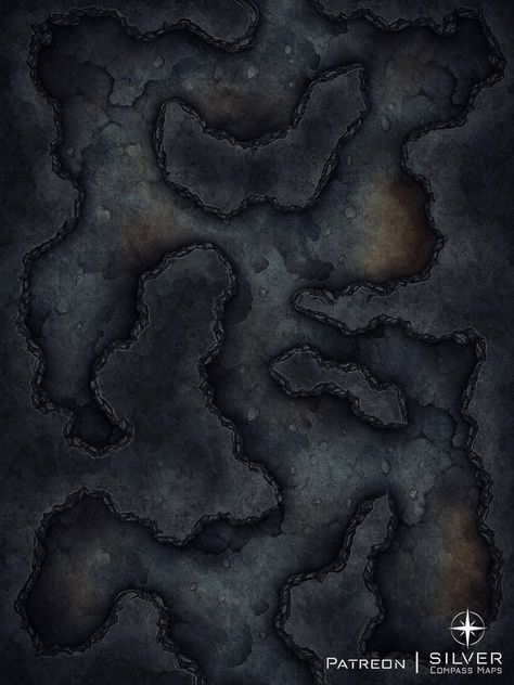 A dark cavern where the walls come collapsing down! Dnd Underground Tunnel Map, Cave Tunnel Battlemap, Dnd Cavern Map, Cave Dungeon Map, Dnd Battle Maps Cave, Dnd Cave Battle Map, Underground Battlemap, Cave Map Rpg, Cave Dnd Map