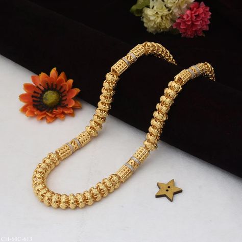 1 Gram Gold Forming Round Linked Sophisticated Design Chain For Men For Order :- https://t.ly/Fgg0G Weight : 99 Gram Size : Fixed Lock Type : S Hook Color : Golden Material : Brass, Diamond Surface Finish : Shining, Textured Occasion : Festival, Marriage / Wedding / Engagement, Birthday, Gift, Photography Style of Jewellery : Filigree Design, Rajwadi, Fabulous, Trending, Excellent Brand : Gracy Jewellery Sales Package : 1 Chain #GoldChain #MensJewelry #LuxuryAccessories #FashionStatement #... Golden Chain For Men, Gift Photography, Chain For Men, Golden Chain, S Hook, Filigree Design, Sophisticated Design, Chains For Men, Luxury Accessories