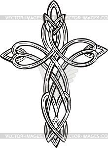 Knot cross tattoo - vector clipart Tattoo Designs Cross, Irish Cross Tattoo, Celtic Symbols And Meanings, Celtic Coloring, Cross Coloring Page, Cross Clipart, Cross Drawing, Celtic Quilt, Irish Cross