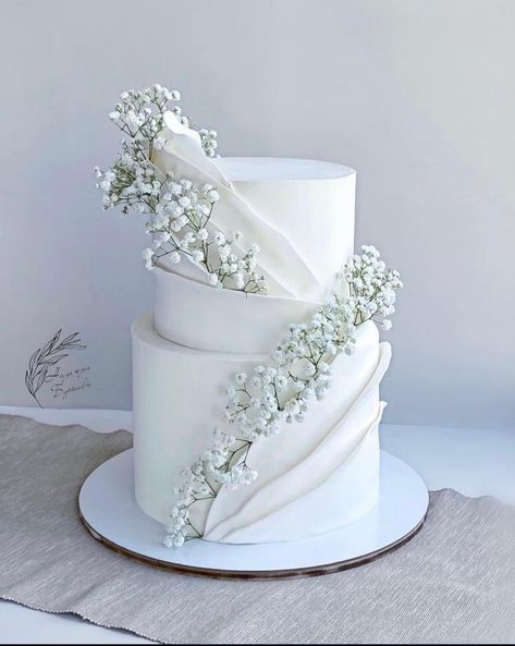 Cake Two Tier, Wedding Cake Simple Elegant, 2 Tier Wedding Cakes, Wedding Cake Photos, Classic Wedding Cake, Dream Wedding Cake, White Wedding Cakes, Engagement Cakes, Simple Wedding Cake