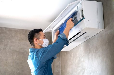 Technician man repairing ,cleaning and m... | Premium Photo #Freepik #photo #man #house #work #worker Ac Cleaning, Air Conditioning Maintenance, Air Conditioner Service, Air Conditioner Installation, Ac Maintenance, Air Conditioner Repair, Ac Repair Services, Hvac Technician, Air Conditioning Installation