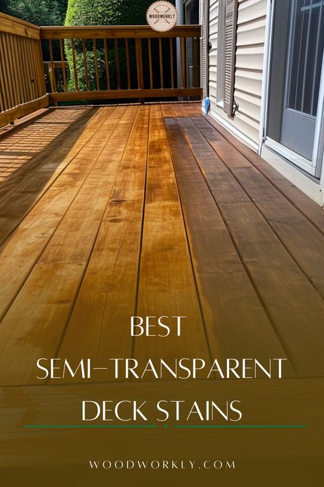 Unlock the secret to a stunning deck! Our top picks for semi-transparent deck stains enhance wood grain and offer long-lasting protection. Perfect for DIY home improvement and outdoor aesthetics. #STAIN #WOODESTAIN #SEMI-TRANSPARENTWOOD STAIN #STAINFORWOODDECK Solid Stain Deck Colors, Grey Deck Stain, Sherwin Williams Deck Stain, Solid Stain Deck, Cedar Deck Stain, Painted Wood Deck, Exterior Wood Stain Colors, Deck Stain And Sealer, Wood Deck Stain