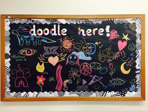 Doodle Bulletin Board Doodle Bulletin Board, Makerspace Bulletin Board, Cute Bulletin Boards, Bulletin Board Ideas, Year 2, Display Board, Graffiti Styles, Board Ideas, Bulletin Boards