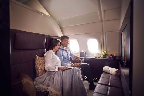 These airlines are going the distance, both in miles and in service, when it comes to long-haul flights. First Class Plane, First Class Airline, Hamad International Airport, Premium Economy, Economy Seats, Flying First Class, Business Class Seats, First Class Flights, Air New Zealand