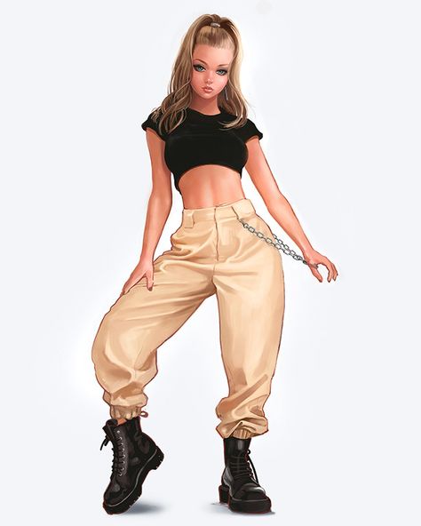 What To Wear With Cargo Pants, Anime Pants, Jeans Drawing, Pants Drawing, 80s Fashion Trends, Wide Leg Pants Outfit, Pant Suits For Women, Outfits Baggy, Cargo Pants Outfit