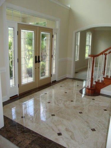 traditional entry by Renaissance Kitchen and Home Luxury Marble Flooring, Marble Flooring Design, Tile Floor Living Room, Foyer Flooring, Hall Flooring, Marble Floors, Living Room Tiles, Interior Design Per La Casa, Floor Tile Design