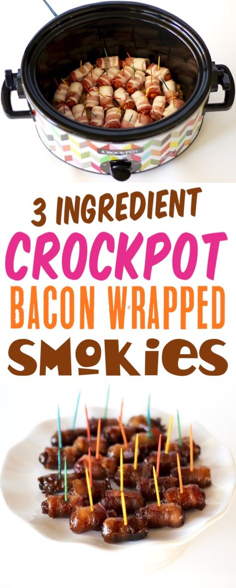 Thanksgiving In Crock Pot, Bacon Lil Smokies Brown Sugar, Mini Hot Dogs In Crock Pot, Crock Pot Finger Foods For Party, Lil Smokies And Bacon, Bacon Wrapped Weenies Crockpot, Lil Smokies Bacon And Brown Sugar, Bacon Weenies Brown Sugar, Crock Pot Party Appetizers