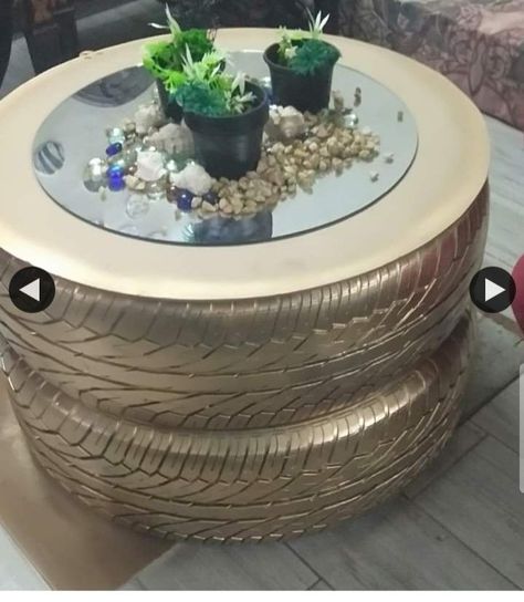 Tyre Furniture, Tire Diy, Kursi Ban, Diy Macrame Plant Hanger Tutorials, Mirrors Ideas, Tire Table, Garden Diy On A Budget, Tire Craft, Tire Furniture