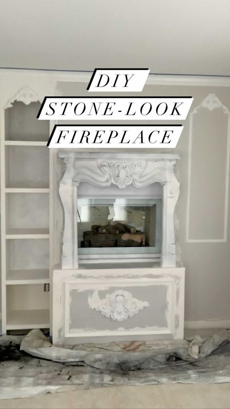 Painting Fireplace, Plaster Painting, Plaster Of Paris, The Fireplace, Diy Paint, Simple Diy, Diy Painting, Easy Diy, Fireplace