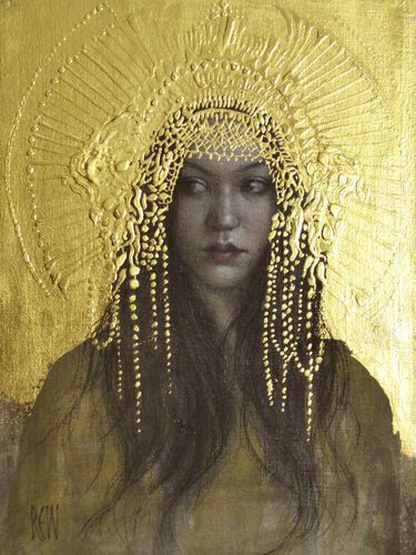 Stephanie Rew, Classical Realism, Modern Portraits, Gold Leaf Painting, Stencil Art, Pencil Portrait, Sacred Art, Artist Websites, Gold Art