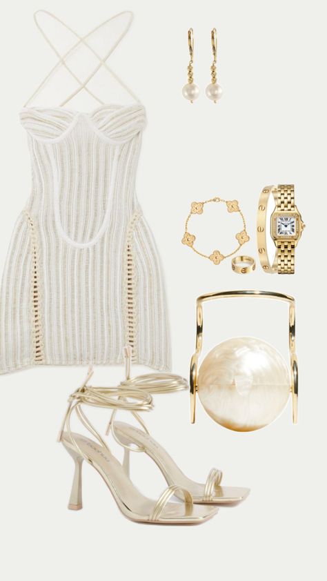 Fancy brunch outfit Luxury Mini Dress For Brunch, Luxury Brunch Mini Dress In Beige, Dress For Brunch, Luxury Beige Mini Dress For Brunch, Cute Outfits Going Out, Luxury Elegant V-neck Dress For Brunch, Beach Night Outfit Party, Glamorous Fitted Mini Dress For Brunch, Brunch Outfit Classy