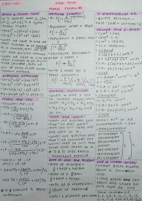 It is for class 8 mathematics of RS Agarwal. Long Division Method, Best Way To Revise, Colourful Notes, Math Cheat Sheet, Mid Term, Colorful Notes, Long Division, Effective Study Tips, Compound Interest