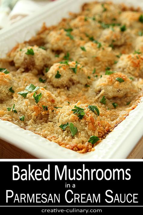 Italian Baked Mushrooms, Party Appetizer Recipes Healthy, Side Dishes With Mushrooms, Savory Sides Dishes, Christmas Mushroom Side Dishes, Casseroles With Mushrooms, Holiday Meals Christmas Dinners, Creative Side Dishes, Sides For Italian Food