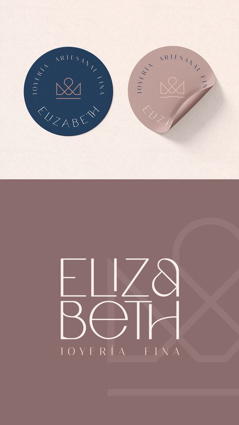 Elizabeth, a Mexican artist created this Handcrafted Jewelry brand. Each piece is unique and one of a kind, designed and made by Elizabeth herself! We designed a full branding including logo variations, icon, color palette, labels for the products, mood board and more focused on reflecting an elegant design. Color Palette For Jewelry Brand, Icon Color Palette, Logo Variations, Elizabeth Jewelry, Jewelry Logo, Artist Logo, Brand Color Palette, Mexican Artists, Jewelry Brand