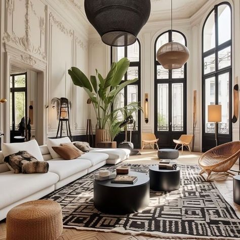 Parisian Interior, Transitional Living Room, Transitional Living, Deco Decor, Parisian Apartment, Transitional Living Rooms, Elegant Living Room, Elegant Living, Dream Home Design