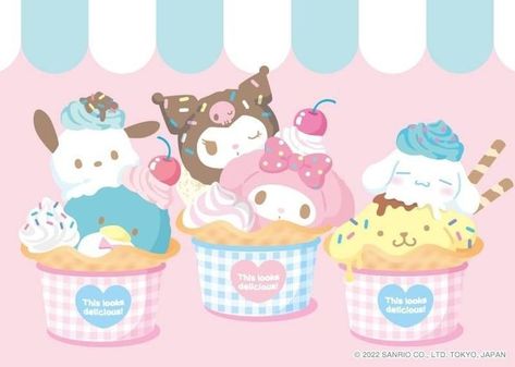 Gore Background, Sanrio Illustration, Cute Icon Wallpaper, Sanrio Photocard, Pink Wallpaper Kawaii, Wallpaper Sanrio, Hello Kitty Imagenes, Tokyo Kawaii, Cute Wallpapers For Ipad