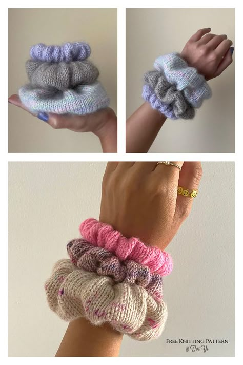 Soho Scrunchie Free Knitting Pattern Knitted Braid Pattern, Knitting Patterns Bags Free, Knitted Scrunchies Free Pattern, Knit Scrunchie Pattern, Crochet Scrunchies Pattern, Snood Knitting Pattern Free, Knitted Scrunchies, Find Your Fade Shawl, Snood Knitting Pattern