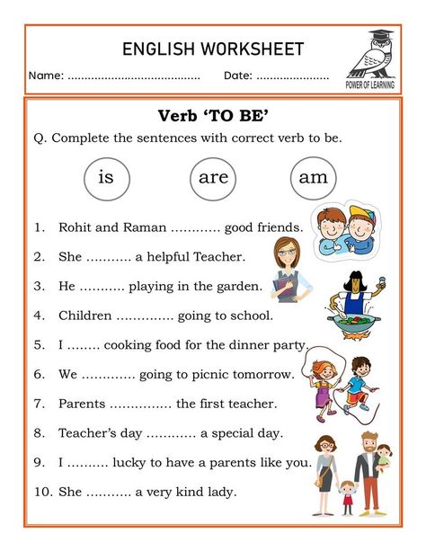 Verb to be English Worksheet for Grade 1 #grade1worksheets #verb #verbtobe English Worksheets For Grade 1, Helping Verbs Worksheet, Verbs For Kids, Worksheets For Grade 1, English Grammar Test, Verbs In English, Verb To Be, Helping Verbs, Worksheets For Grade 3