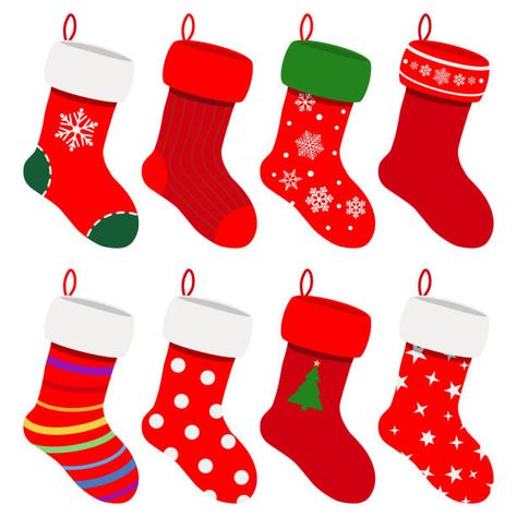 120,643 Christmas Clipart Illustrations & Clip Art - iStock Socks Illustration, School Murals, Christmas Text, Sock Crafts, Cute Stockings, Holiday Icon, Winter Crafts For Kids, Christmas Tree With Gifts, Christmas Drawing