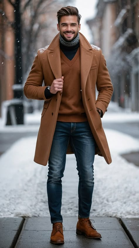 Discover the top men's Christmas outfit ideas for all occasions - classy formal casual black party looks pictures of casual fashion styles formal classy outfit inspirations for formal holiday parties Get the perfect green ensemble to elevate your festive style Men’s Holiday Party Outfits, Man Formal Style Classy, Casual Winter Outfits Men Classy, Mens Dinner Outfit Casual, Men’s Christmas Outfit, Fancy Outfits Men, Brown Boots Outfit Men, Men Coat Outfit, Christmas Outfit Ideas For Men