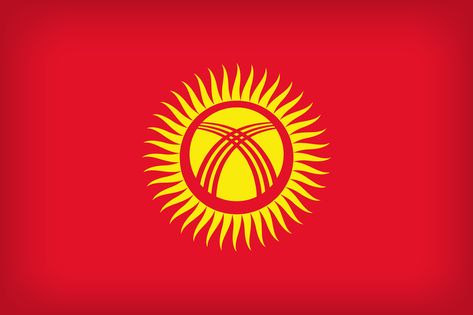 Kyrgyzstan Large Flag. Kyrgyzstan Flag, Aquarium Live Wallpaper, Flag Tag, Flower Graphic Design, Landlocked Country, Timor Leste, Flower Graphic, Volkswagen Logo, Flags Of The World