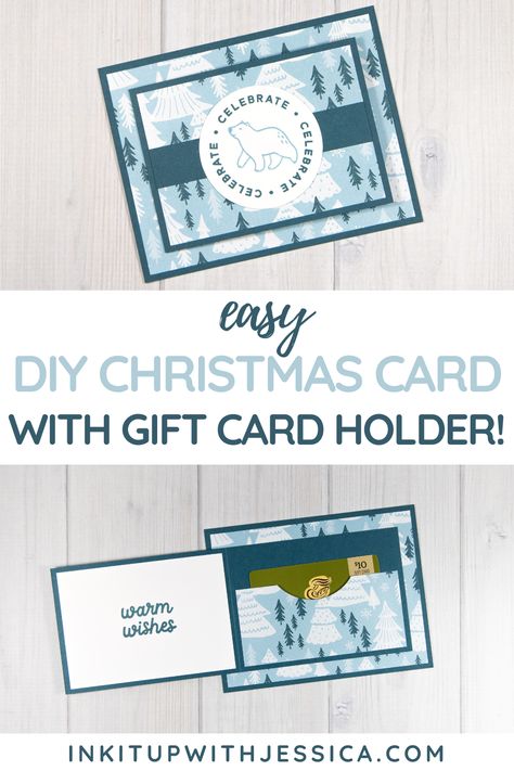 Gift Card Holders Stampin Up, Gift Card Holder Diy, Diy Christmas Card, Step Card, Gift Cards Money, Christmas Gift Card Holders, Diy Gift Card, Hocking Hills, Fun Folds