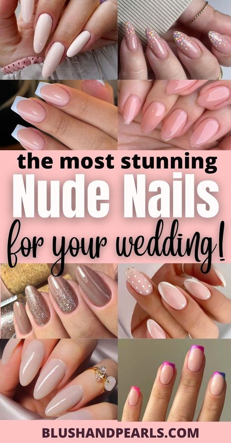 The Most Stunning Nude Nails For Your Wedding! Have the best manicure ever on your wedding with these gorgeous nude bridal nail ideas! nude nails for bride. wedding nails glitter and crystal. elegant wedding nails. glam wedding nails. pearl wedding nails. pink wedding nails. wedding nails french manicure. gel wedding nails. acrylic wedding nails almond shape. short wedding nails. bridal nail ideas. Coffin Dip Powder Nails Design, Opaque Gel Nails, Minimalist Nail Ideas Almond, Square Tip Nail Ideas, Wedding Dip Powder Nails, Powder Dip Natural Nails, Current Nail Trends 2023 Gel, Cute Summer Nails Dip Powder, Pretty Dip Nail Colors